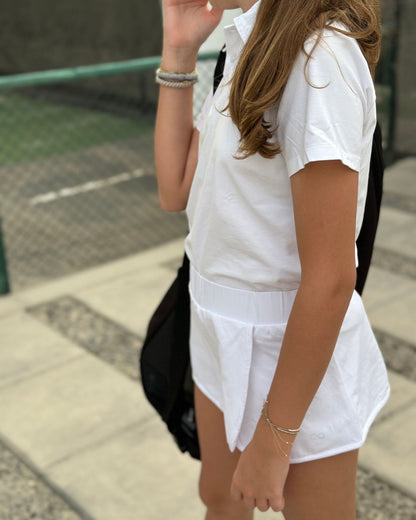 Newport Tennis Wrap Skirt - Court White